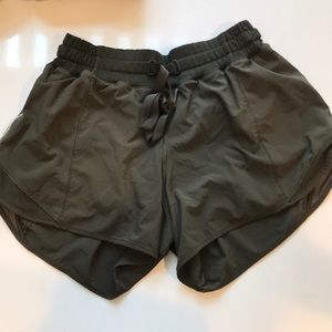 Army green lulumon shorts